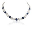 Diamond & Blue Sapphire Platinum Necklace