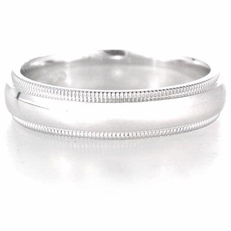 Men's Antique Style 14k White Gold Wedding Band Ring