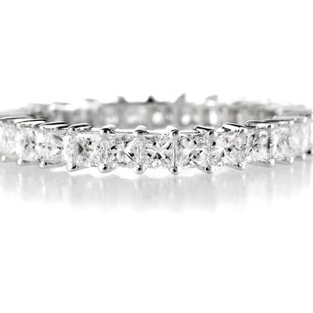 Diamond Round Brilliant Cut Shared Prong Platinum Eternity Wedding Band Ring