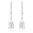 1.28ct Diamond 18k White Gold Dangle Earrings
