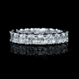 3.23ct Diamond 18k White Gold Asscher Shaped Eternity Wedding Band Ring