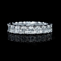 Diamond 18k White Gold Asscher Shaped Eternity Wedding Band Ring