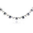 10.94ct Diamond & Blue Sapphire 18k White Gold Necklace