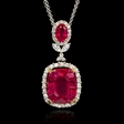 .68ct Diamond and Ruby 18k Two Tone Gold Pendant Necklace
