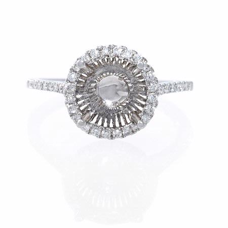 .24ct Diamond 18k White Gold Halo Engagement Ring Setting