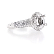 1.35ct Diamond Antique Style Platinum Halo Engagement Ring Setting