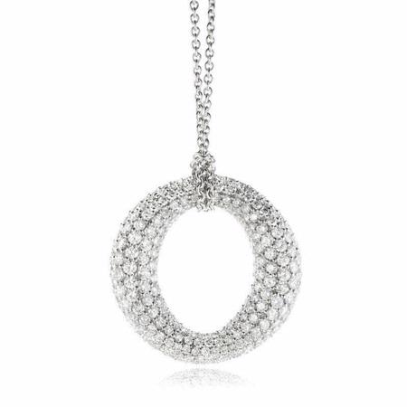 3.70ct Diamond 18k White Gold Pendant Necklace