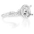 .34ct Diamond 18k White Gold Halo Engagement Ring Setting