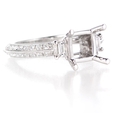 .69ct Diamond Antique Style 18k White Gold Engagement Ring Setting