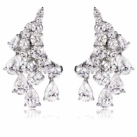6.40ct Diamond 18k White Gold Chandelier Earrings
