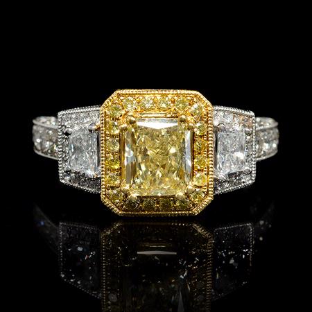 Le Vian Diamond Antique Style 18k Two Tone Gold Engagement Ring