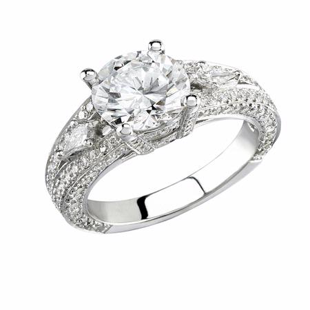 Natalie K Diamond 18k White Gold Engagement Ring Setting