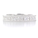 Diamond Platinum Antique Style Eternity Wedding Band Ring