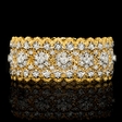 3.38ct Diamond 18k Two Tone Gold Bangle Bracelet