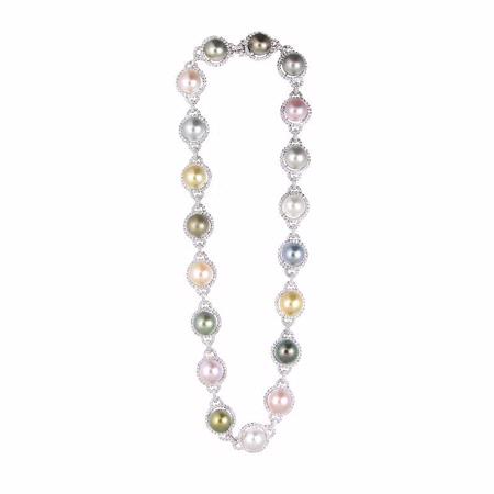 Diamond and South Sea Pearl 18k White Gold Necklace