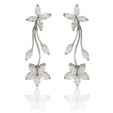2.50ct Diamond 18k White Gold Floral Earrings