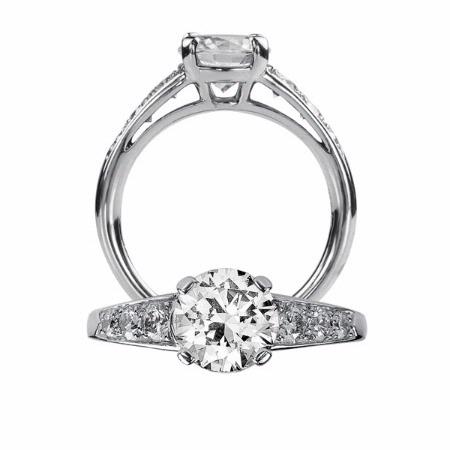 Ritani Classic Collection Diamond Platinum Engagement Ring Setting