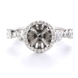 .86ct Diamond 18k White Gold Halo Engagement Ring Setting