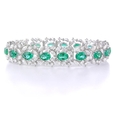 8.61ct Diamond and Emerald 18k White Gold Bracelet