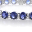 2.47ct Diamond and Blue Sapphire 18k White Gold Bracelet