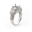 1.43ct Diamond 18k White Gold Halo Engagement Ring Setting