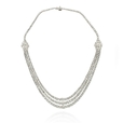 34.87ct Diamond 18k White Gold Multi Strand Necklace
