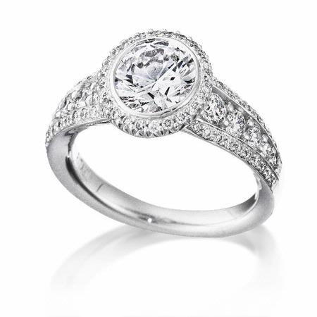.80ct Ritani Bella Vita Collection Diamond 18k White Gold Halo Engagement Ring Setting