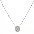 1.43ct Diamond 18k White Gold Pendant Necklace
