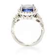 .68ct Simon G Diamond and Tanzanite Antique Style 18k White Gold Ring