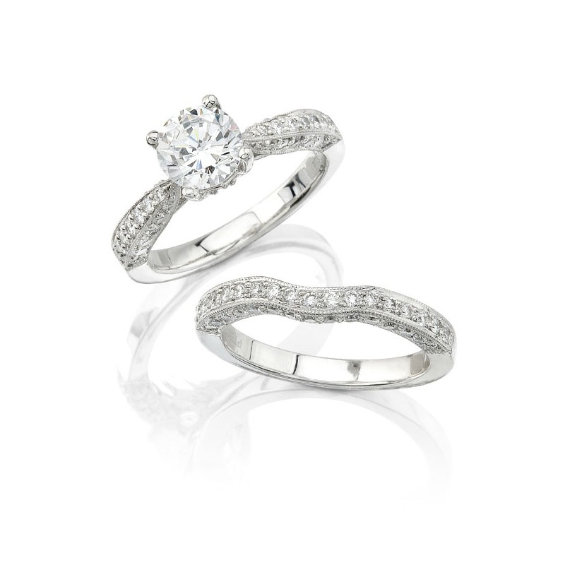 Natalie K Diamond Platinum Engagement Ring Mounting