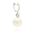 .40ct Diamond and South Sea Pearl 18k White Gold Dangle Earrings