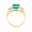 .77ct Diamond and Emerald Platinum and 18k Yellow Gold Ring