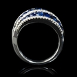 .50ct Diamond and Blue Sapphire 18k White Gold Ring