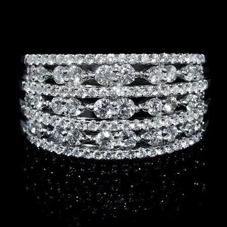 1.12ct Diamond 18k White Gold Wedding Band Ring