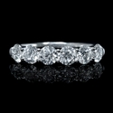 Diamond 18k White Gold Six Stone Wedding Band Ring