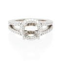 Ritani Bella Vita Collection Diamond 18k White Gold Halo Engagement Ring Setting