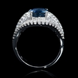 1.95ct Diamond and Blue Sapphire 18k White Gold Ring