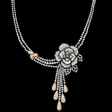 39.58ct Diamond 18k Two Tone Gold Flower Necklace