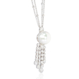 4.47ct Diamond and Pearl 18k White Gold Necklace
