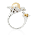 3.09ct Diamond and Pearl 18k White Gold Ring