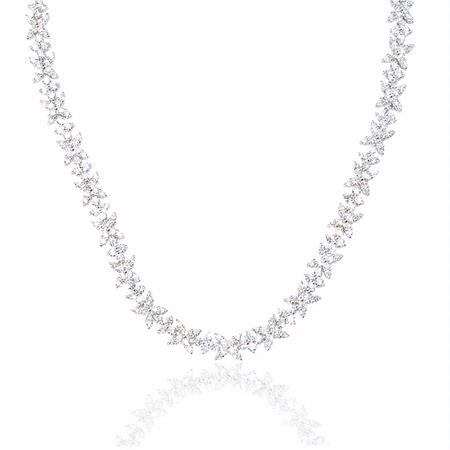 13.84ct Diamond 18k White Gold Necklace