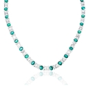 Diamond and Emerald 18k White Gold Necklace