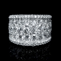 Diamond 18k White Gold Wide Band Ring