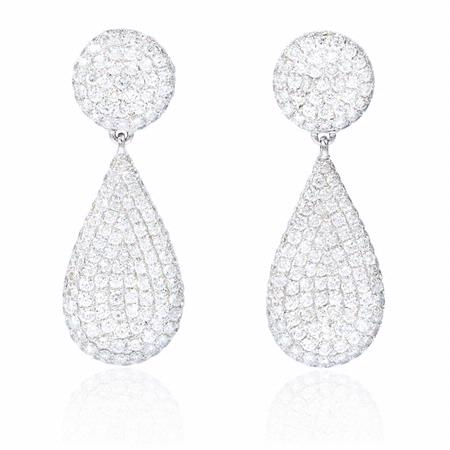 3.53ct Diamond 18k White Gold Dangle Earrings