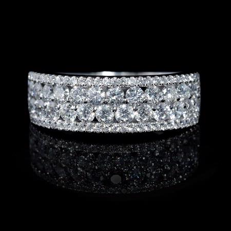 1.19ct Diamond 18K White Gold Wedding Band Ring