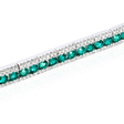 1.47ct Diamond and Emerald 18k White Gold Bracelet