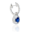 .70ct Diamond and Blue Sapphire 18k White Gold Dangle Earrings