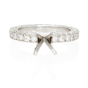Diamond Antique Style Platinum Eternity Engagement Ring Setting