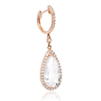 .68ct Diamond and White Topaz 14k Pink Gold Dangle Earrings