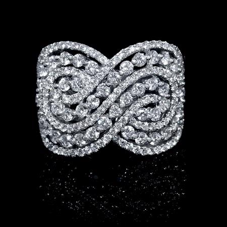 1.51ct Diamond 18k White Gold Swirl Ring